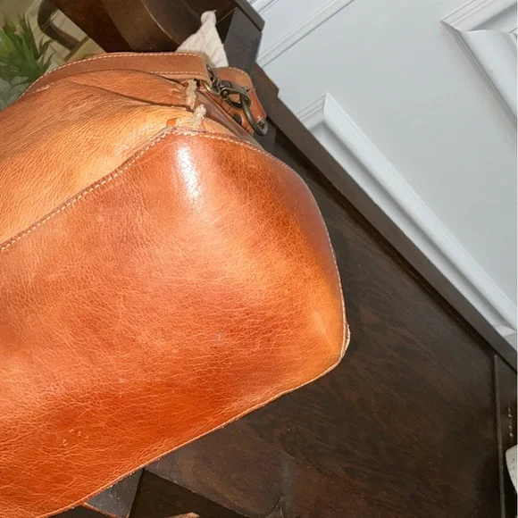 Bed Stu Leather Rockaway Shoulder Bag Crossbody Tote Tan Rustic $345 - Picture 9 of 13